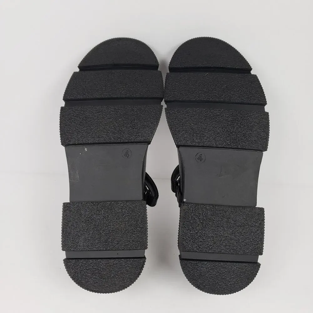 Jabasic Back To School Girls Size 4Y Black Uniform Chunky Mary Jane Shoes